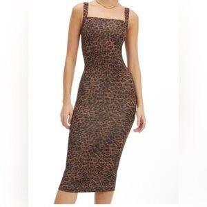 NWT Good American Sepia Leopard dress, brown and black, women’s size XL (4).